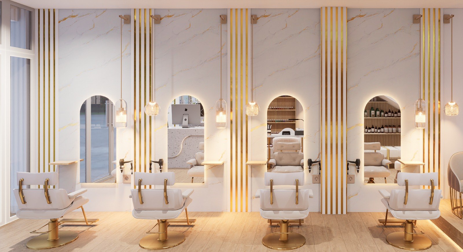 Salon and beauty studio interior design by Butterfly Interiors, Nairobi — view 3